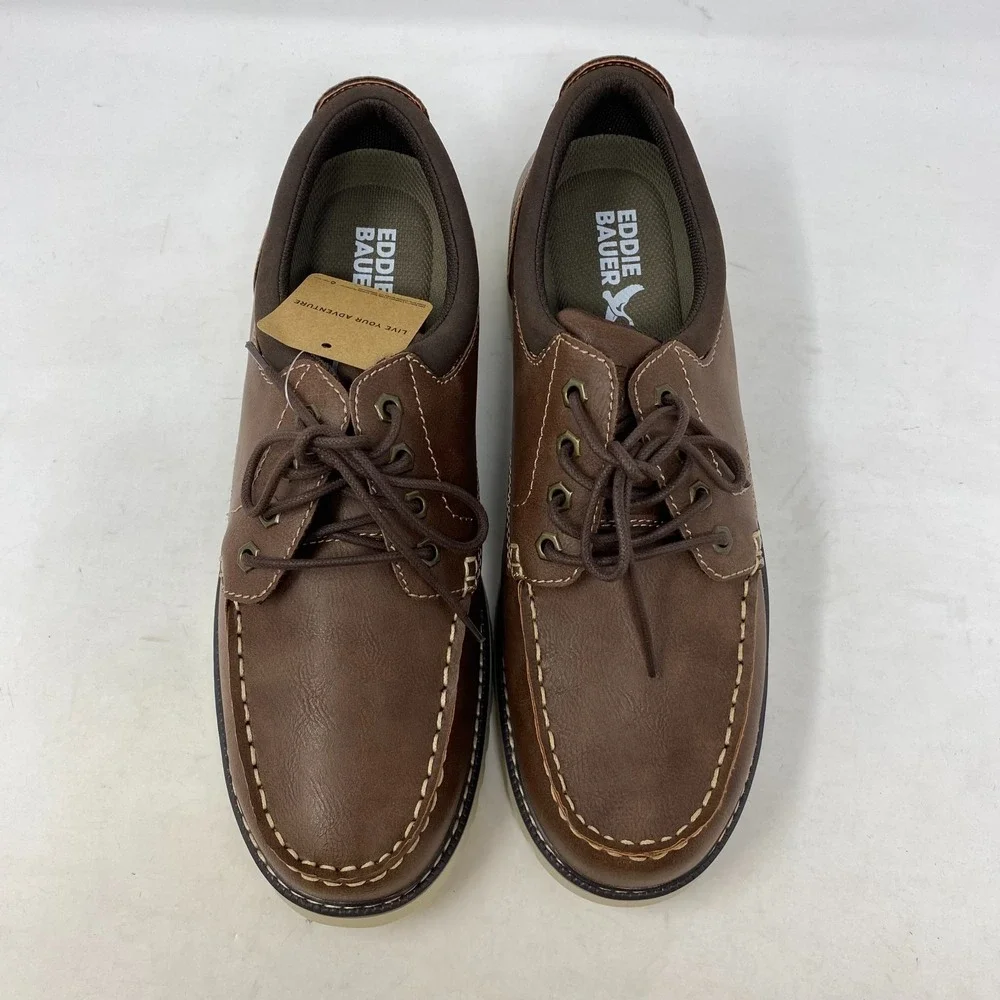 Eddie Bauer Stridertan Lug Sole Casual Shoes Mens 12M Vegan‎ Leather Brown